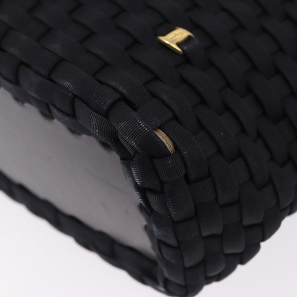 Salvatore Ferragamo Shoulder Bag Canvas Black Gold Auth BA14349A