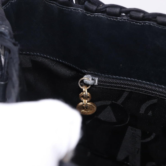 Salvatore Ferragamo Shoulder Bag Canvas Black Gold Auth BA14349A