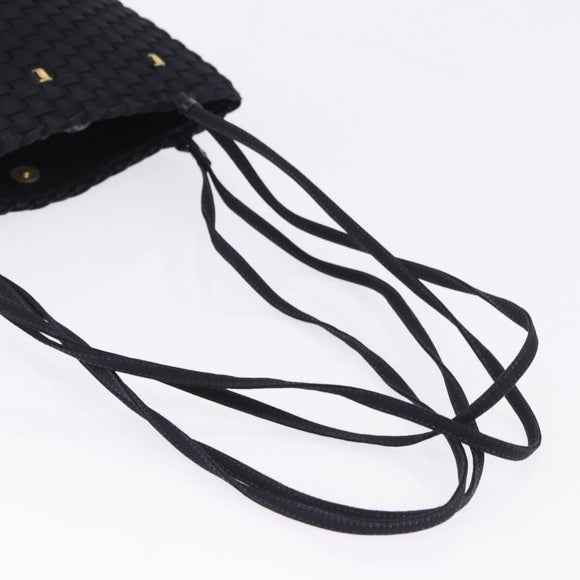 Salvatore Ferragamo Shoulder Bag Canvas Black Gold Auth BA14349A
