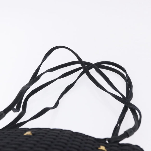 Salvatore Ferragamo Shoulder Bag Canvas Black Gold Auth BA14349A