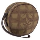 CHANEL New Travel Line Pouch Nylon Khaki CC Auth BA14351A-1