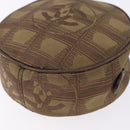 CHANEL New Travel Line Pouch Nylon Khaki CC Auth BA14351A-9