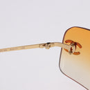 CHANEL Sunglasses metal Gold CC Auth BA14352M-11