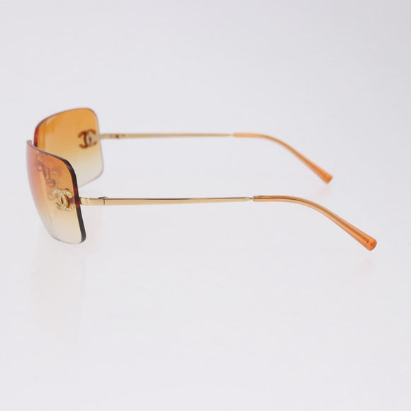 CHANEL Sunglasses metal Gold CC Auth BA14352M