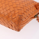 BOTTEGA VENETA INTRECCIATO Shoulder Bag Leather Orange Gold Auth BA14353-11