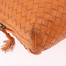 BOTTEGA VENETA INTRECCIATO Shoulder Bag Leather Orange Gold Auth BA14353-12