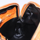 BOTTEGA VENETA INTRECCIATO Shoulder Bag Leather Orange Gold Auth BA14353-17