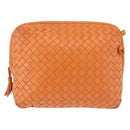 BOTTEGA VENETA INTRECCIATO Shoulder Bag Leather Orange Gold Auth BA14353-2