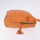 BOTTEGA VENETA INTRECCIATO Shoulder Bag Leather Orange Gold Auth BA14353-4
