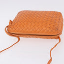 BOTTEGA VENETA INTRECCIATO Shoulder Bag Leather Orange Gold Auth BA14353-6