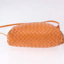 BOTTEGA VENETA INTRECCIATO Shoulder Bag Leather Orange Gold Auth BA14353-9