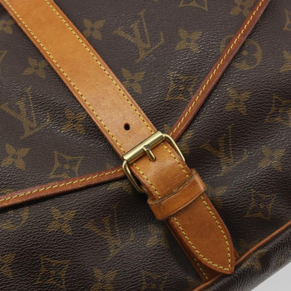 LOUIS VUITTON Monogram Saumur 35 Shoulder Bag M42254 LV Auth BA14354