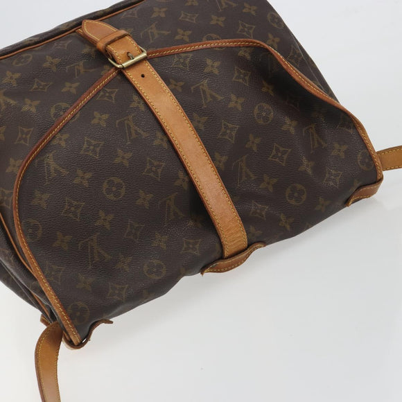 LOUIS VUITTON Monogram Saumur 35 Shoulder Bag M42254 LV Auth BA14354
