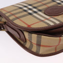 Burberrys Nova Check Shoulder Bag PVC Beige Gold Auth BA14355-10