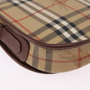 Burberrys Nova Check Shoulder Bag PVC Beige Gold Auth BA14355-12