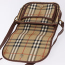 Burberrys Nova Check Shoulder Bag PVC Beige Gold Auth BA14355-15