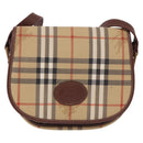 Burberrys Nova Check Shoulder Bag PVC Beige Gold Auth BA14355-2