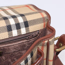 Burberrys Nova Check Shoulder Bag PVC Beige Gold Auth BA14355-21