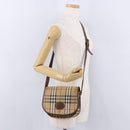 Burberrys Nova Check Shoulder Bag PVC Beige Gold Auth BA14355-23