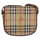 Burberrys Nova Check Shoulder Bag PVC Beige Gold Auth BA14355-3