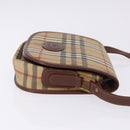 Burberrys Nova Check Shoulder Bag PVC Beige Gold Auth BA14355-4