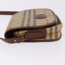 Burberrys Nova Check Shoulder Bag PVC Beige Gold Auth BA14355-5