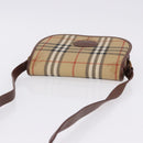 Burberrys Nova Check Shoulder Bag PVC Beige Gold Auth BA14355-6