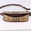 Burberrys Nova Check Shoulder Bag PVC Beige Gold Auth BA14355-9