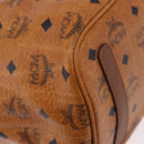 MCM Vicetos Logogram Tote Bag PVC Leather Brown Gold Auth BA14361-12