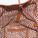 MCM Vicetos Logogram Tote Bag PVC Leather Brown Gold Auth BA14361-17