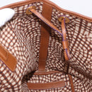 MCM Vicetos Logogram Tote Bag PVC Leather Brown Gold Auth BA14361-18