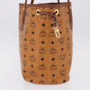 MCM Vicetos Logogram Tote Bag PVC Leather Brown Gold Auth BA14361-5