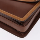 GUCCI Shoulder Bag Leather Brown Gold Auth BA14363A-11