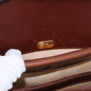 GUCCI Shoulder Bag Leather Brown Gold Auth BA14363A-16