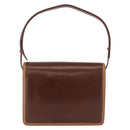 GUCCI Shoulder Bag Leather Brown Gold Auth BA14363A-3
