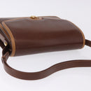 GUCCI Shoulder Bag Leather Brown Gold Auth BA14363A-6