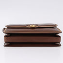GUCCI Shoulder Bag Leather Brown Gold Auth BA14363A-9