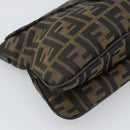 FENDI Zucca Canvas Mamma Baguette Shoulder Bag Brown Black Auth BA14364SAV-11