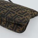 FENDI Zucca Canvas Mamma Baguette Shoulder Bag Brown Black Auth BA14364SAV-12