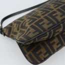 FENDI Zucca Canvas Mamma Baguette Shoulder Bag Brown Black Auth BA14364SAV-13