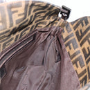 FENDI Zucca Canvas Mamma Baguette Shoulder Bag Brown Black Auth BA14364SAV-17