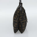 FENDI Zucca Canvas Mamma Baguette Shoulder Bag Brown Black Auth BA14364SAV-4