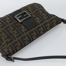 FENDI Zucca Canvas Mamma Baguette Shoulder Bag Brown Black Auth BA14364SAV-6