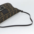 FENDI Zucca Canvas Mamma Baguette Shoulder Bag Brown Black Auth BA14364SAV-7