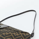FENDI Zucca Canvas Mamma Baguette Shoulder Bag Brown Black Auth BA14364SAV-8