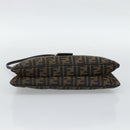 FENDI Zucca Canvas Mamma Baguette Shoulder Bag Brown Black Auth BA14364SAV-9