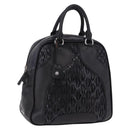 Miu Miu Hand Bag Leather Navy Silver Auth BA14365A-1