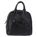 Miu Miu Hand Bag Leather Navy Silver Auth BA14365A-13