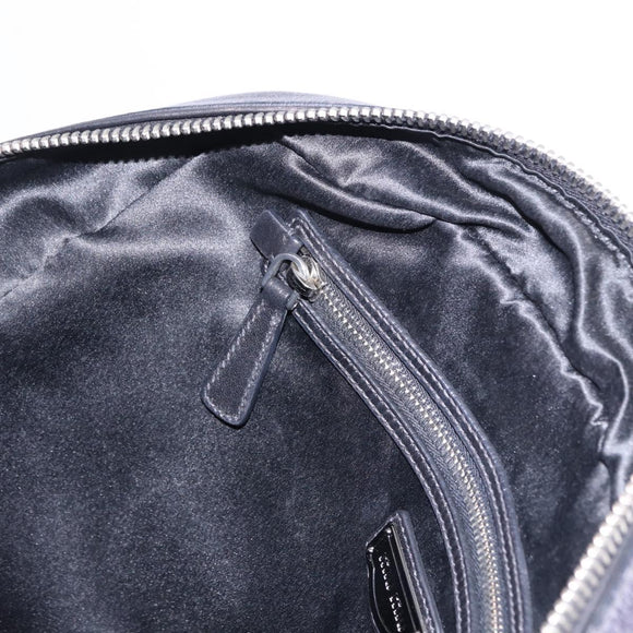 Miu Miu Hand Bag Leather Navy Silver Auth BA14365A