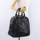 Miu Miu Hand Bag Leather Navy Silver Auth BA14365A-25
